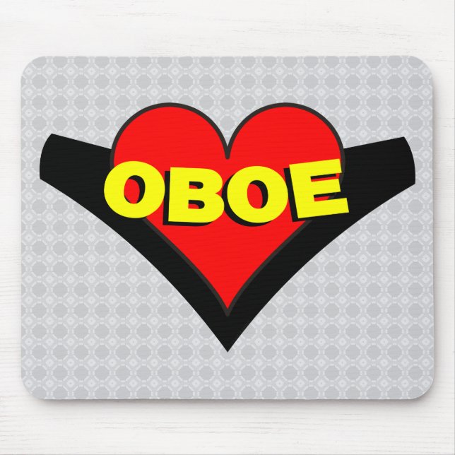 Oboe Over Heart Mouse Mat (Front)