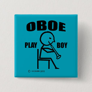 Oboe Play Boy 15 Cm Square Badge