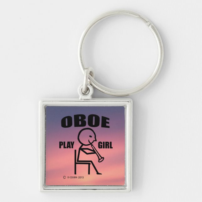 Oboe Play Girl Key Ring (Front)