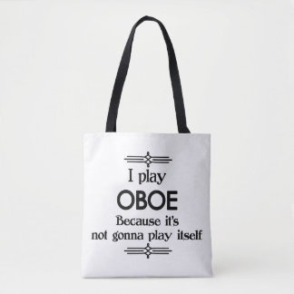 Oboe - Play Itself Funny Deco Music Tote Bag