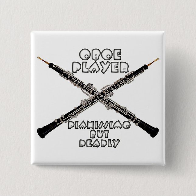 Oboe Player 15 Cm Square Badge (Front)