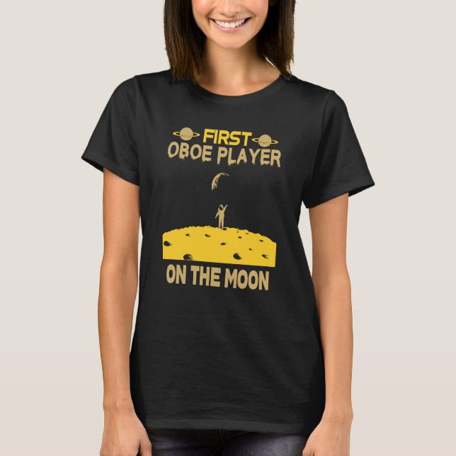 Oboe Player On The Moon T-Shirt (Front)