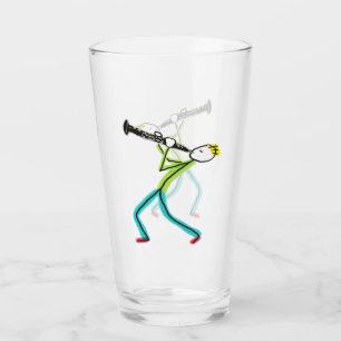 Oboe Playing Stickman Glass