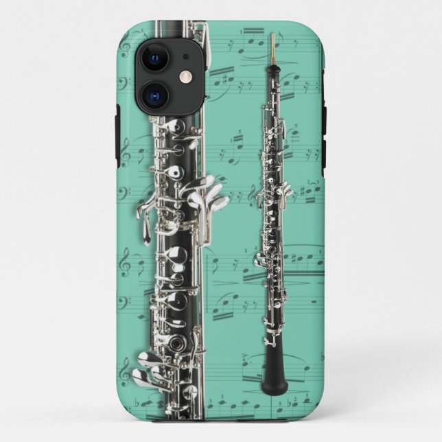 Oboe & sheet music phone case. Pick colour Case-Mate iPhone Case (Back)