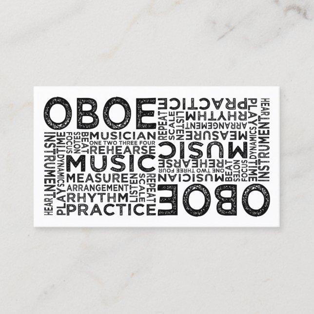 Oboe Typography Business Card (Front)