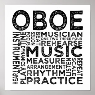 Oboe Typography Poster