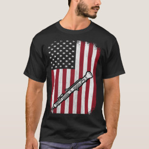 Oboe Vintage American Flag Oboist 4th July T-Shirt