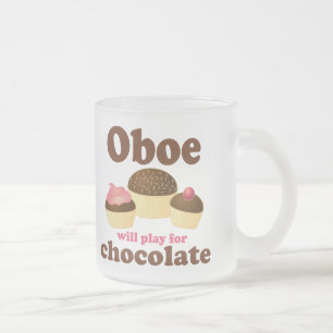 Oboe Will Play For Chocolate Frosted Glass Coffee Mug
