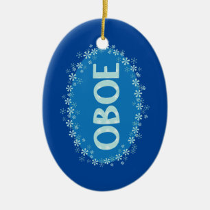 Oboe Winter Snowflakes Ceramic Tree Decoration