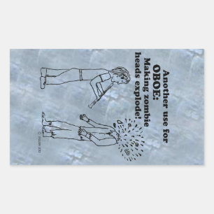 Oboe Zombie Explode Rectangular Sticker