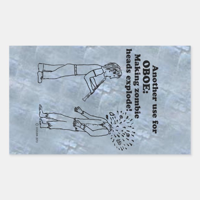 Oboe Zombie Explode Rectangular Sticker (Front)