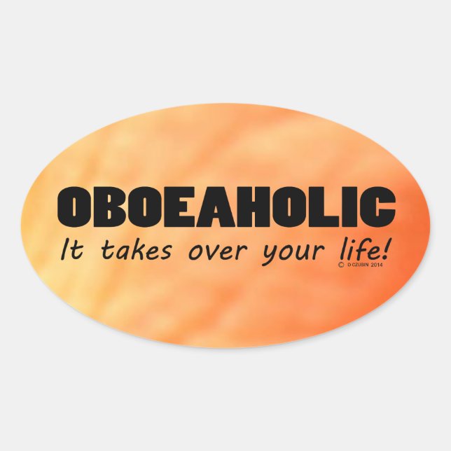 Oboeaholic Life Oval Sticker (Front)
