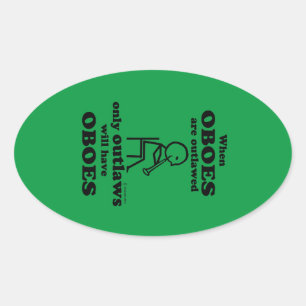 Oboes Outlawed Oval Sticker