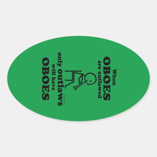Oboes Outlawed Oval Sticker (Front)