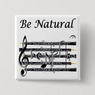 Oboists Know How to B Natural 15 Cm Square Badge