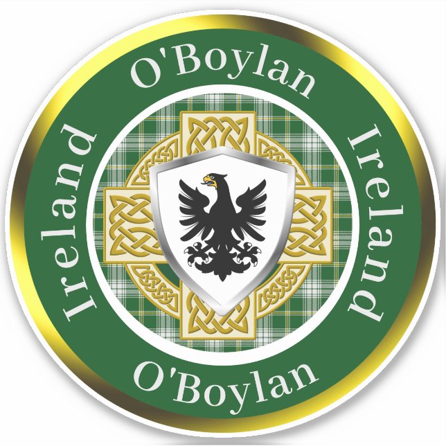 O'Boylan Shield & Celtic Cross Personalised (Front)