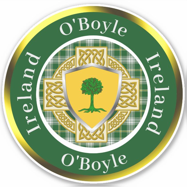 O'Boyle Shield & Celtic Cross Personalised (Front)