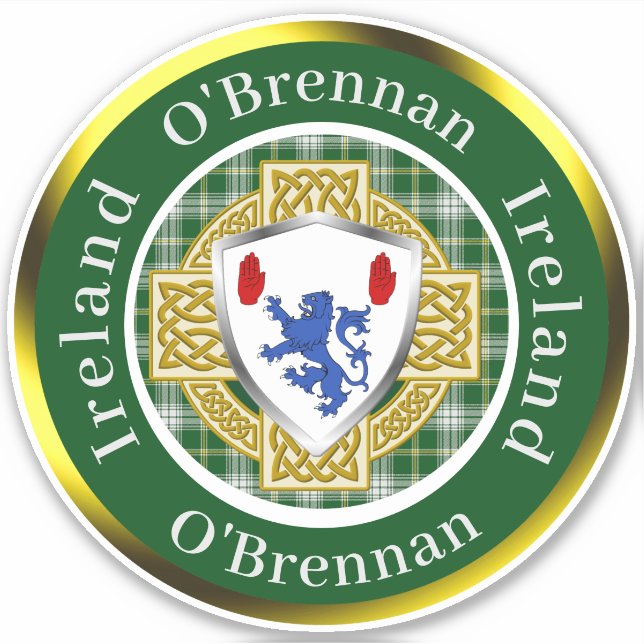 O'Brennan Irish Shield & Celtic Cross Personalised (Front)
