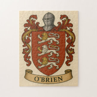 O'Brien Family Crest Silver Plated Puzzle