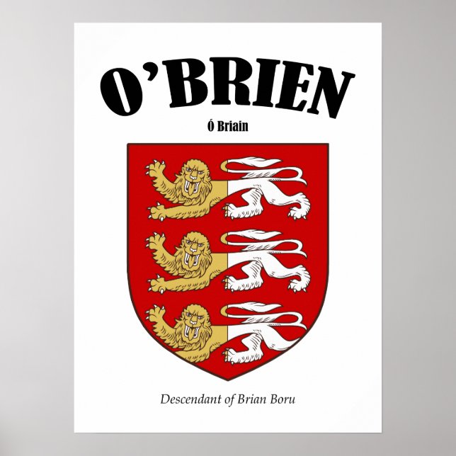O'Brien Family Crest Translation & Meaning Poster (Front)
