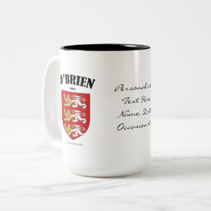 O'Brien Family Crest, Translation & Meaning Two-Tone Coffee Mug
