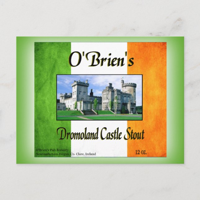 O'Brien's Dromoland Castle Stout Postcard (Front)