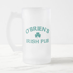 O'Brien's Irish Pub  Frosted Glass Beer Mug