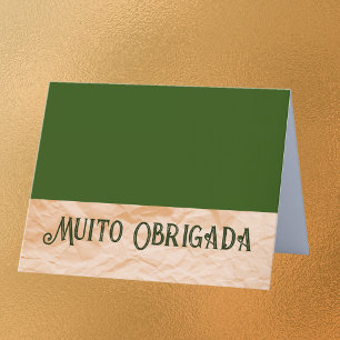 Obrigada Portuguese  Thank You Card