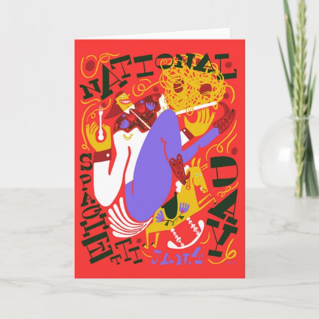 Obscure Holidays  National Spaghetti Day January Card (Front)