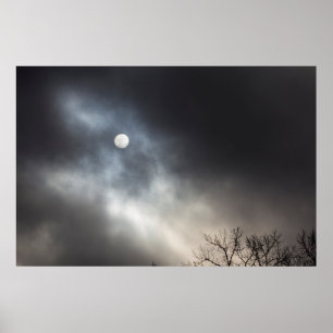Obscured Sun on a Cloudy Morning Poster
