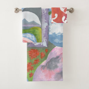 Observance Folk Art by AnyaC Bath Towel Set