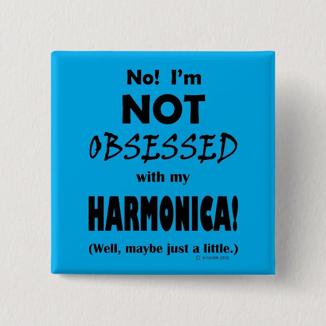 Obsessed Harmonica 15 Cm Square Badge (Front)