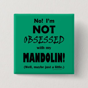 Obsessed Mandolin 15 Cm Square Badge