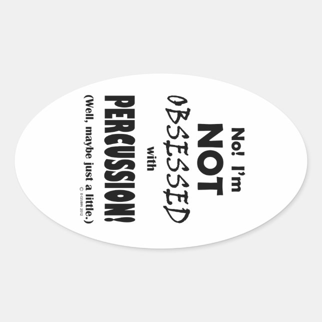 Obsessed Percussion Oval Sticker (Front)