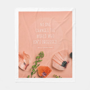 Obsessed Quote Floral Fleece Blanket Billie Jean