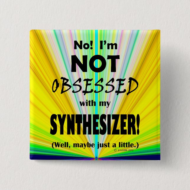 Obsessed Synthesizer 15 Cm Square Badge (Front)