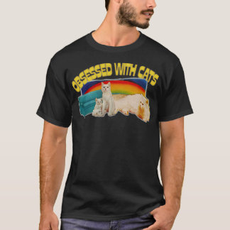 Obsessed With Cats Retro Style Cat Lover Gift T-Shirt