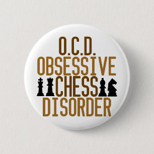 Obsessed with Chess 6 Cm Round Badge