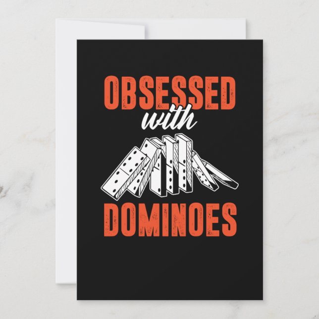 Obsessed With Dominoes Tiles Puzzler Game Gift Invitation (Front)