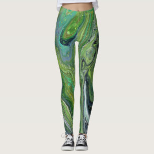 Obsession 3 Wild Green Abstract Leggings