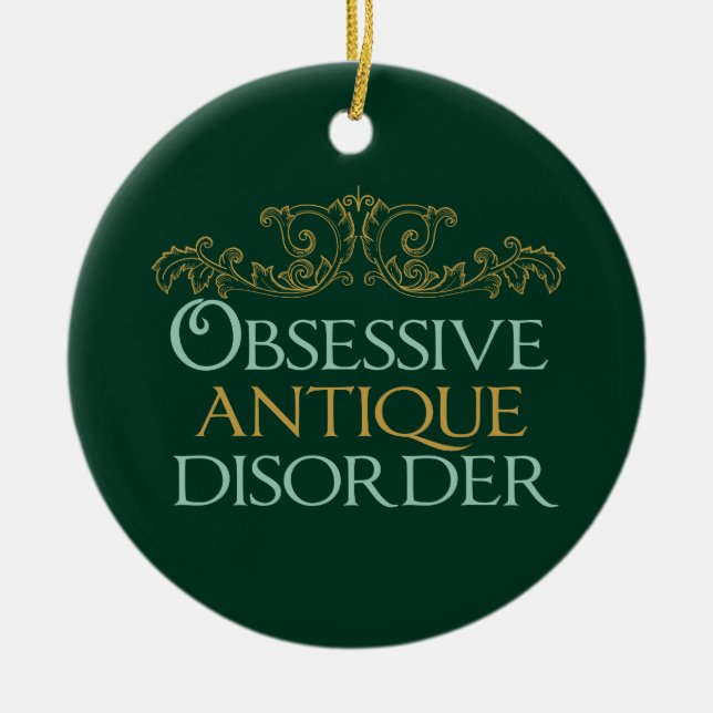 Obsessive Antique Disorder Ceramic Tree Decoration (Front)