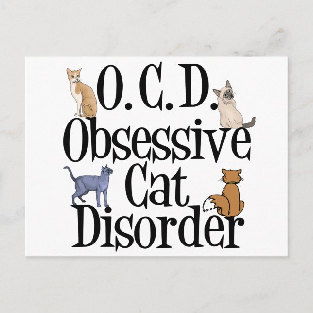 Obsessive Cat Disorder Postcard (Front)