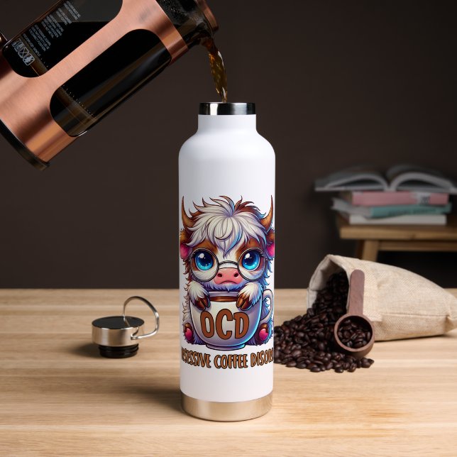 Obsessive Coffee Disorder  Water Bottle (Coffee (Rotated))