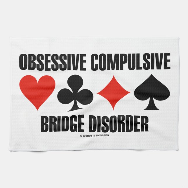 Obsessive Compulsive Bridge Disorder (OCBD) Tea Towel (Horizontal)