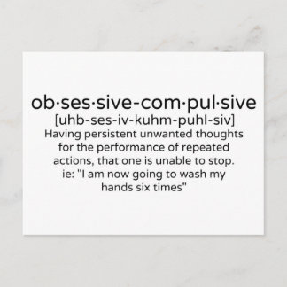 Obsessive Compulsive Personality Definition Postcard