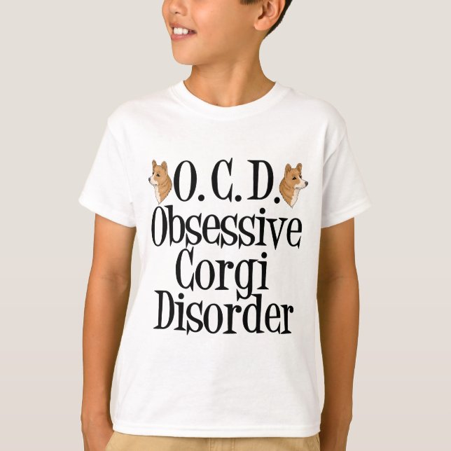 Obsessive Corgi Disorder Funny Kids T-Shirt (Front)
