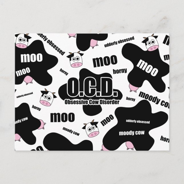Obsessive Cow Disorder Postcard (Front)