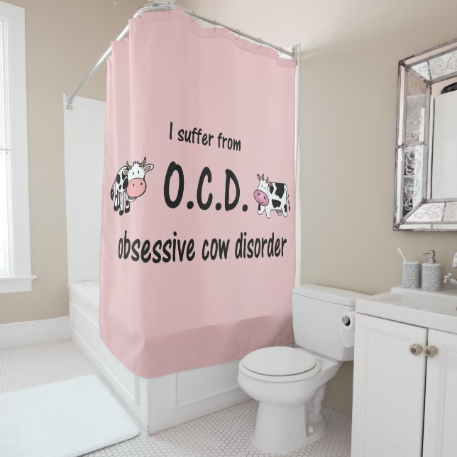Obsessive Cow Disorder Shower Curtain (In Situ)