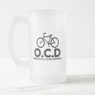 Obsessive Cycling Disorder Frosted Glass Beer Mug