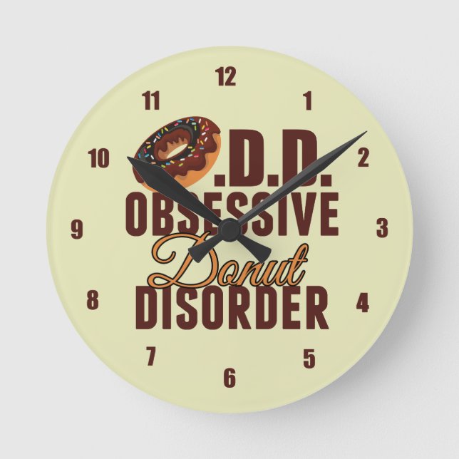 Obsessive Doughnut Disorder Round Clock (Front)